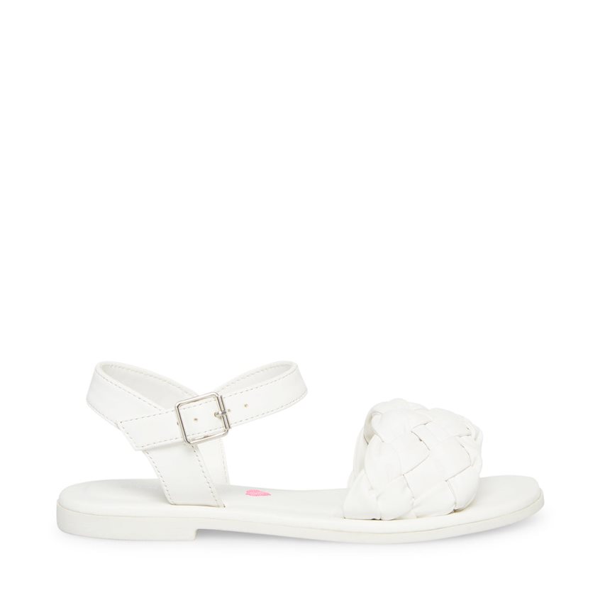 White Steve Madden Jkarina Kids\' Flat Sandals | PH 8546IOZ